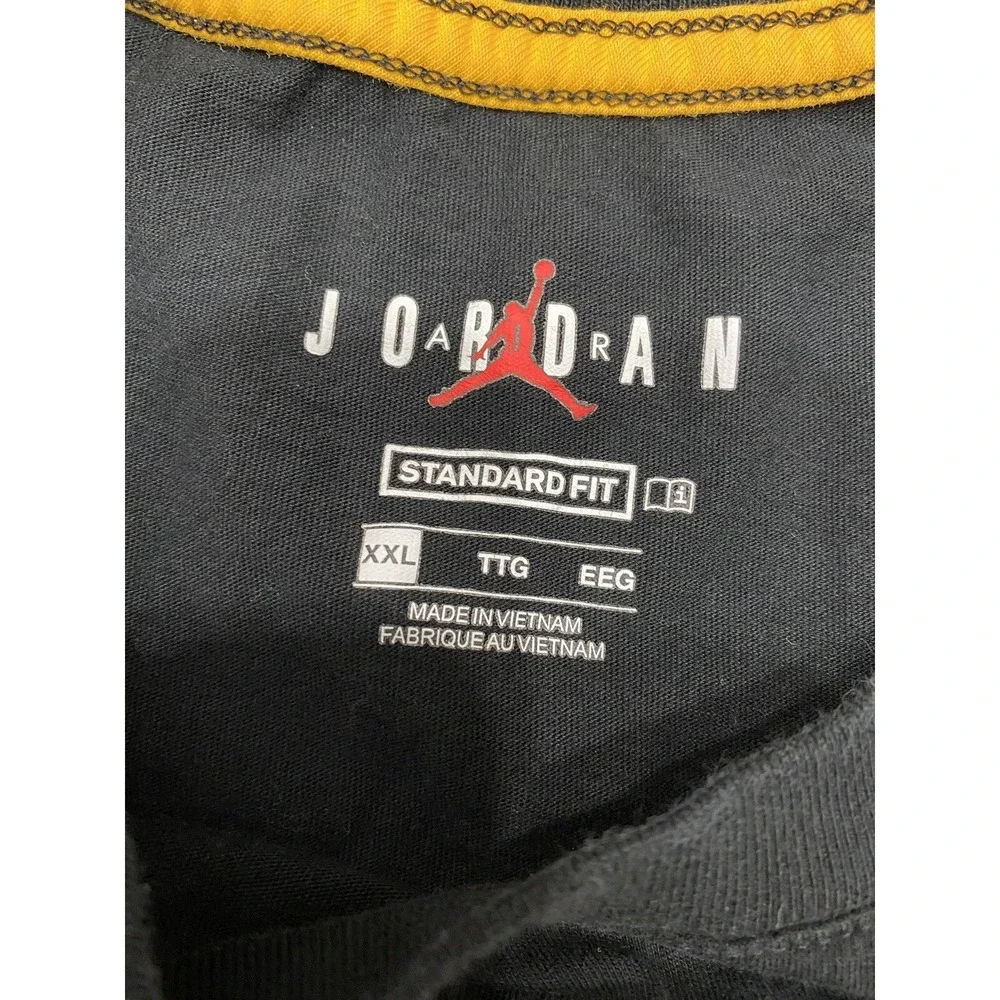 Two 03 Jordan T Shirt Crew Neck Jump man Black Yellow Standard Fit Nike 2XL XXL‎